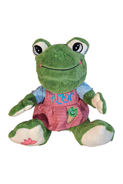 Toyska Plush Frog Vesela with dress, 35 cm, green