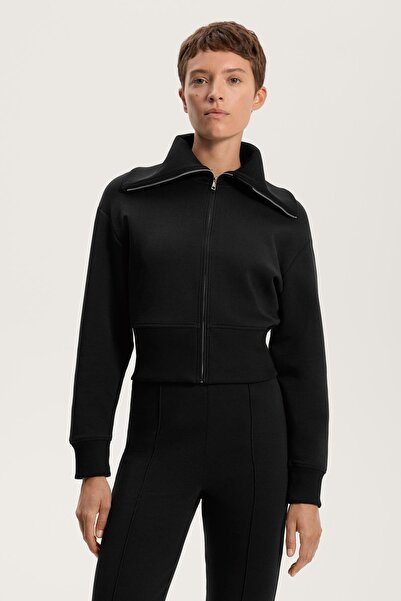 Oysho Cotton blend high collar jacket