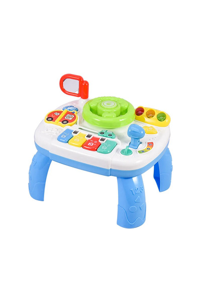 Toyska Masuta interactiva de activitati pentru copii 2 in 1 cu volan, multicolor