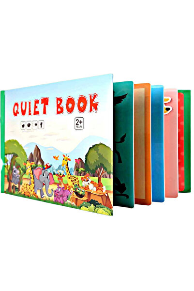 Toyska Quiet Book educational book with reusable stickers - Animals, 10 pages
