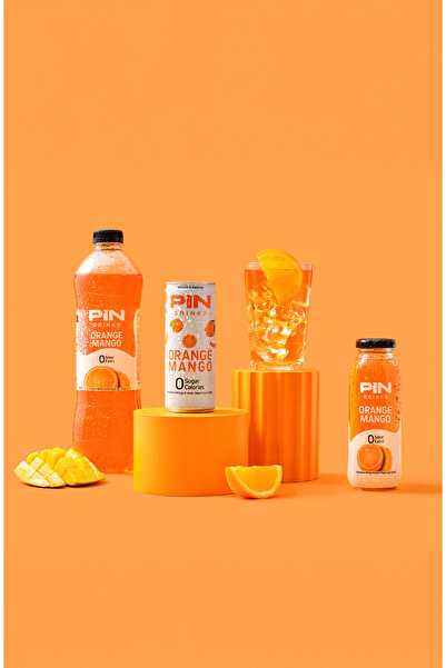 Pin Orange Mango Tropikal Beyaz Çay - Şekersiz & Kalorisiz - 1 Litre X 6 Adet Ice Tea