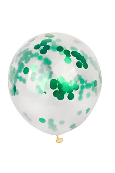 Toyska Set of 10 Latex Balloons, Party Confetti Pattern, 5 x Confetti, 5 x Turquoise, 25 cm