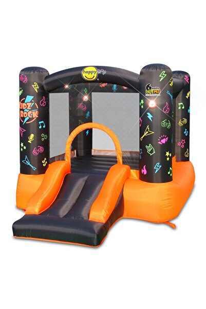 Happy Hop Saltea gonflabila interactiva Kidz Rock, loc pentru sarituri, tobogan si 6 paduri lumini si sunete