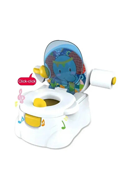 Toyska Musical potty with paper holder Happy Elephant, blue
