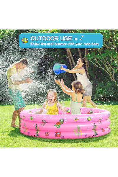 Toyska Inflatable pool with soft floor for children, 100x35 cm, pink