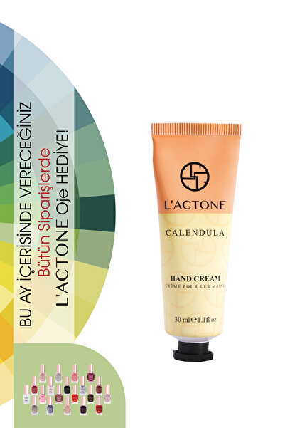 L'ACTONE Calendula Hand Cream 30 ml / El Kremi - 1 Adet Oje Hediyeli