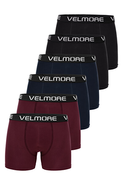 VELMORE صندوق مكون من 6 ملابس داخلية رجالية فاخرة |   ملابس داخلية من الليكرا...