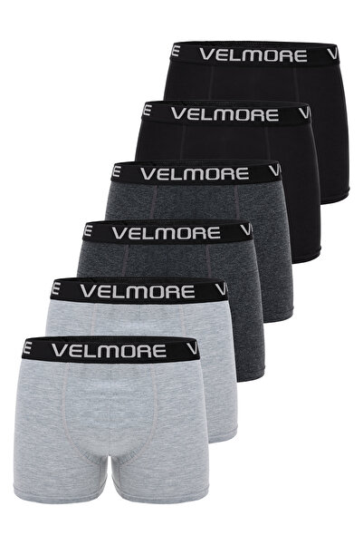 VELMORE 6’lı Kutu Premium Erkek Boxer | Likralı ve Pamuklu İç Giyim