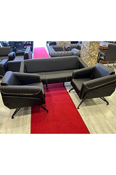 ENG OFİS MOBİLYALARI ASOS DERİ 3+1+1 OFİS OTURMA GRUBU