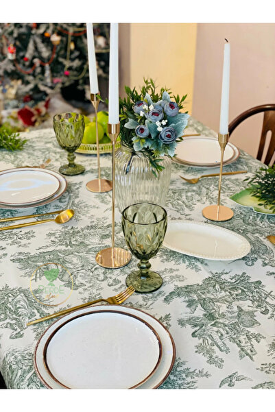 Perdeplus French Tablecloth, Vintage Pastoral Scene Pattern, Decorative Dining Table Cloth