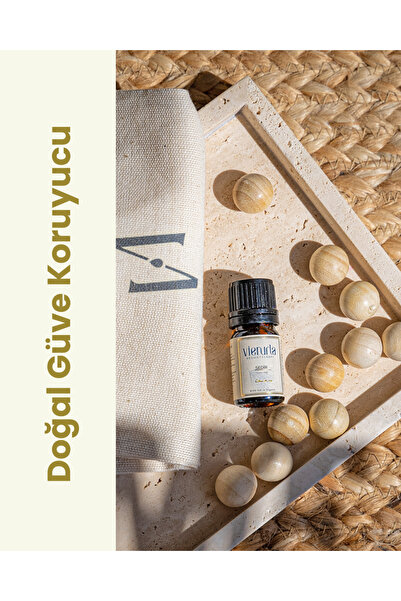 Vienurla Doğal Güve Koruyucu %100 Organik Sedir Uçucu Yağı 5 ml ve Sedir Topl...