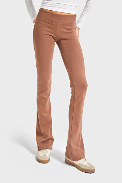 its basic Жіночі коричневі s5-81 Slim Fit Супер еластичні штани з розкльошеними штанинами