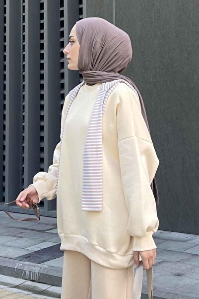 lamelif Κρέμα ιδρώτα με λαιμόκοψη Jasmin Oversize