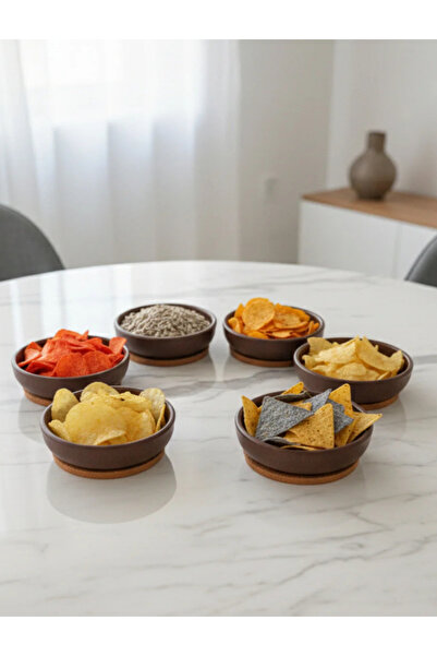 Trend Home Life 3 Pieces Plastic Wood Look Chips and Snack Bowl, Bowl Diameter: 10 Cm, Depth: 3 cm