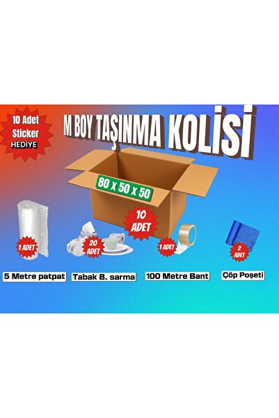 esila KAĞITÇILIK Dış Tic. Ltd. Şti. 80X50X50 TAŞINMA PAKETİ M BOY 10 ADET KOL...