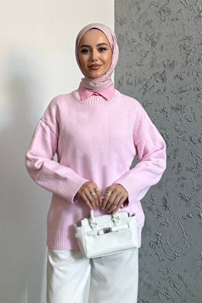 oshebu Bisiklet Yaka Oversize Triko Kazak