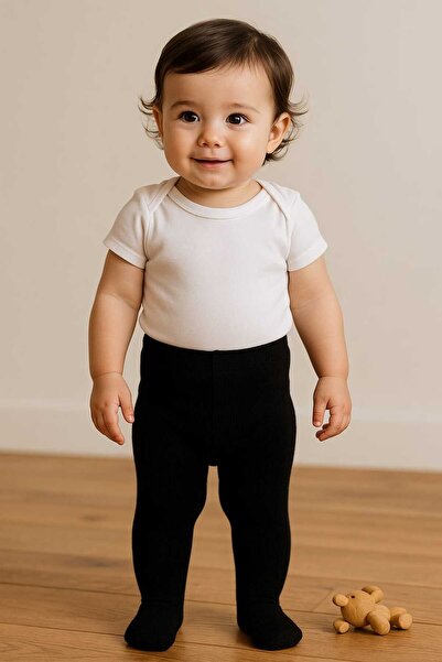 Baharda Nova جوارب طويلة قطنية سوداء للأطفال / للبنات والأولاد للجنسين