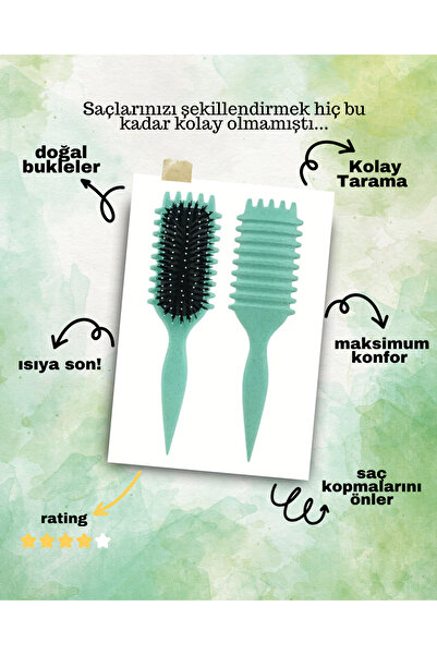 PİNK CODE SİHİRLİ BUKLE TARAĞI - BUKLE BELİRGİNLEŞTİRİCİ TARAK- KIVIRCIK SAÇ FIRÇASI- MÜKEMMEL BUKLELER- PEMBE