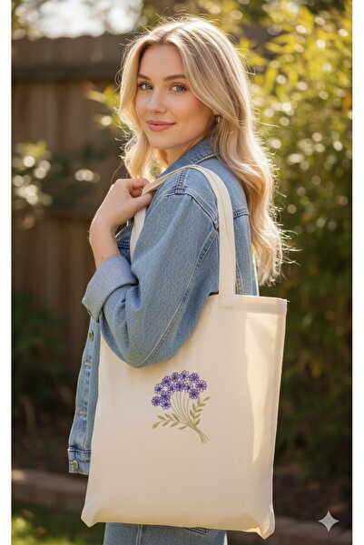 NGR HOME NAKIŞLI BEZ ÇANTA ALIŞVERİŞ ÇANTASI