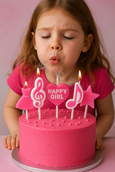 Partifabrik مجموعة شموع بلون الباستيل الوردي تحت عنوان راقصة الباليه