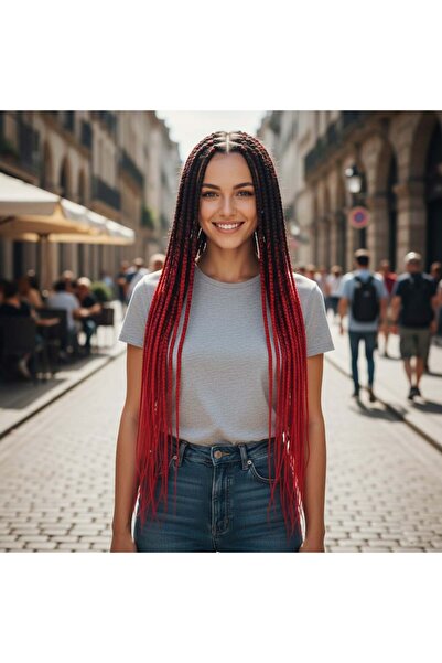 Ethab Ticaret Sen Ombreli / Black / Red for African Braids and Rasta