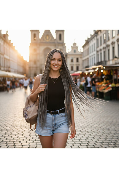 Ethab Ticaret ضفائر شعر أفريقية وريستا للرجال / رمادي داكن