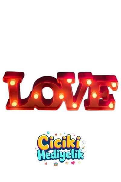 ciciki hediyelik Led Işıklı Love Yazısı Gece Lambası