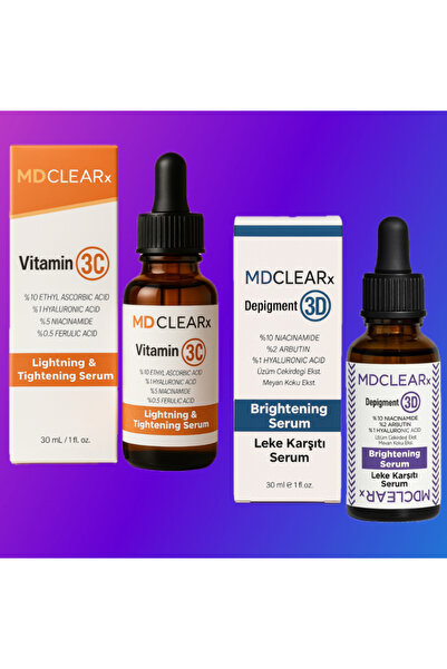 MDCLEARx ANJELİKA ETKİSİ-LEKE KARŞITI İKİLİ (1.VİT 3C AYDINLATMA SERUMU + 2. ...