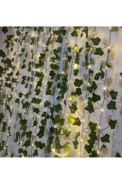 etxShop Yapraklı 230 Cm Yapay Sarmaşık Peri Led Işık 3 Metre Gün Işığı