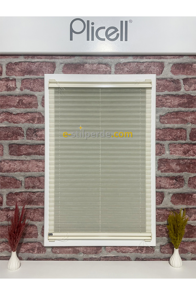 IŞILTI Perde Sistemleri Plicell Plise Tül Perde Lattice - 02 Krem