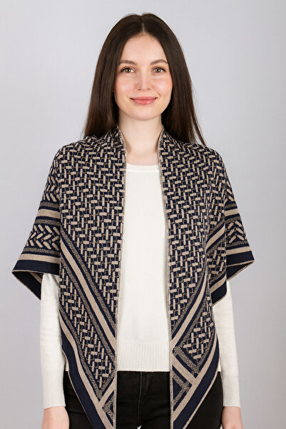 Sebir Moda Τριγωνικό σάλι με σχέδια πλεκτά