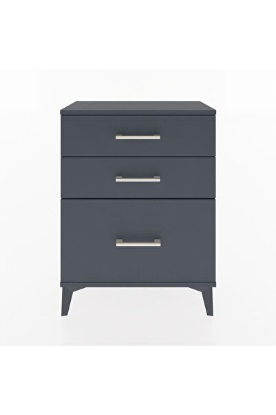 Dienni Arges Komodin 3 Çekmeceli 60x30x80 Antrasit-Antrasit