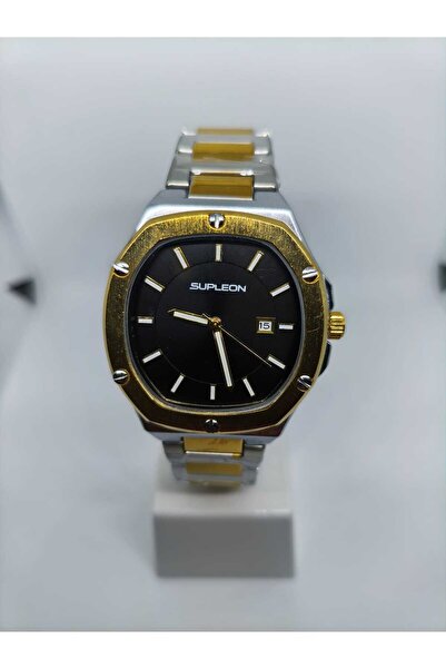 Store Gold Gümüş Siyah Kare Model Gizli Klips Çelik Erkek Saat