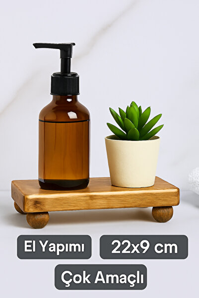 HBNC Doğal Ahşap Yağdanlık ve Sabunluk Standı – 22x9 cm Vernikli Çok Amaçlı S...