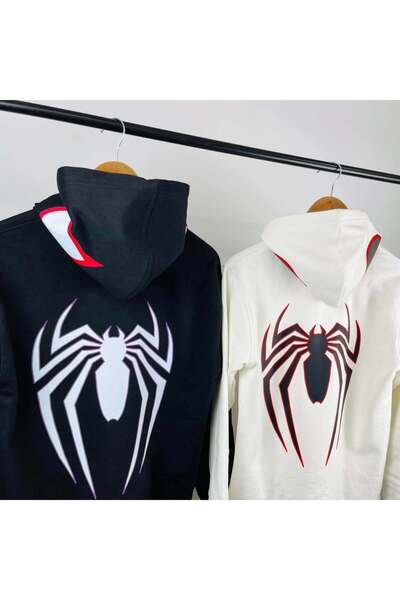 l'eivor Hanorac cu design special Spider, imprimat, 100% bumbac, cu trei fire, combinație de cuplu îndrăgostiți