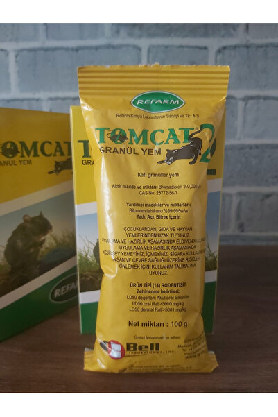 Refarm Tomcat 2 Granül Fare Yemi 100gr Pellet Kesin Çözüm Açık Alan Bahçe Tarla