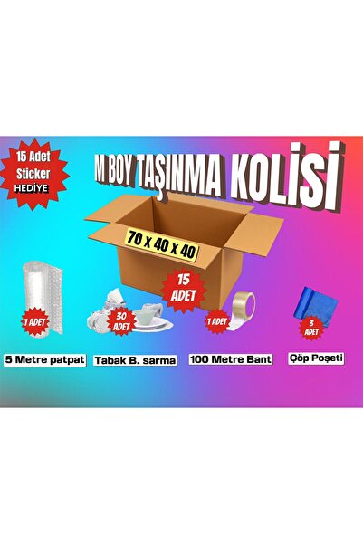 esila KAĞITÇILIK Dış Tic. Ltd. Şti. 70X40X40 TAŞINMA PAKETİ M BOY 15 ADET KOL...