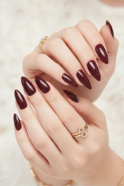 Easy Beauty 24 Adet Badem Takma Tırnak Seti Orta Uzunlukta Her Beden Tırnağa ...