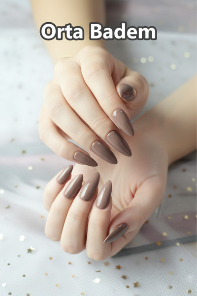 Easy Beauty 24 Adet Badem Takma Tırnak Seti Orta Uzunlukta