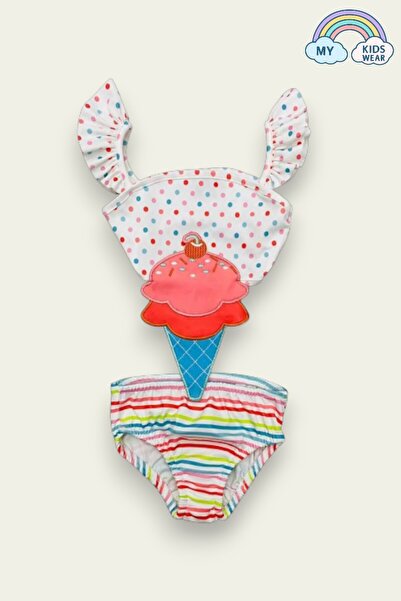 My Kids Wear Dondurma Desenli Kız Çocuk Mayokini