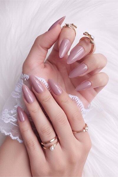 Easy Beauty 24 Adet Badem Takma Tırnak Seti Mercan Pembe Orta Uzunlukta