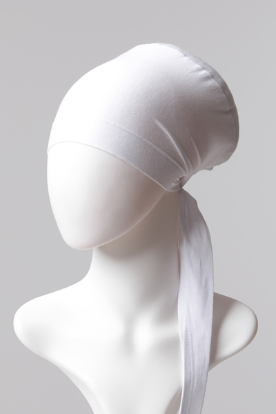 ipekistanbul Sünger Topuzlu Bone - Özel Üretim - Beyaz