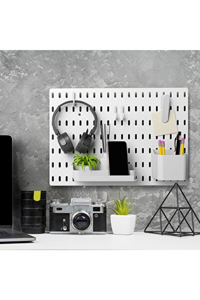 SMİLESEPET Çok Amaçlı Pano Organizatör Set 1 ( 28 X 40 Cm ) Beyaz - Dübelli