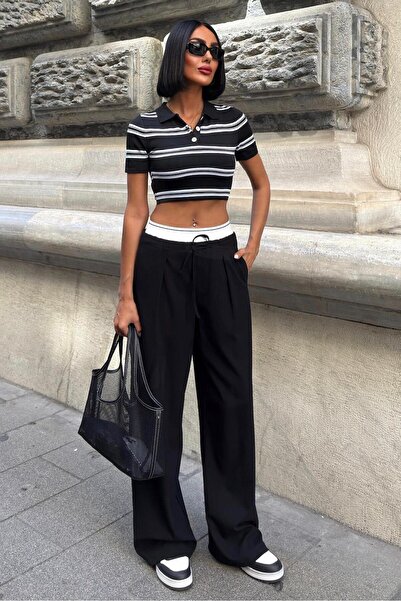 Lijuri Pantaloni confortabili cu detaliu elastic la talie 0087