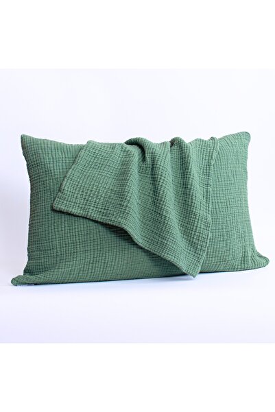 Püskül Tekstil Luxury Muslin Pillowcase 2 Pieces - 100% Cotton 4-Layer High Quality Muslin Pillowcase Set