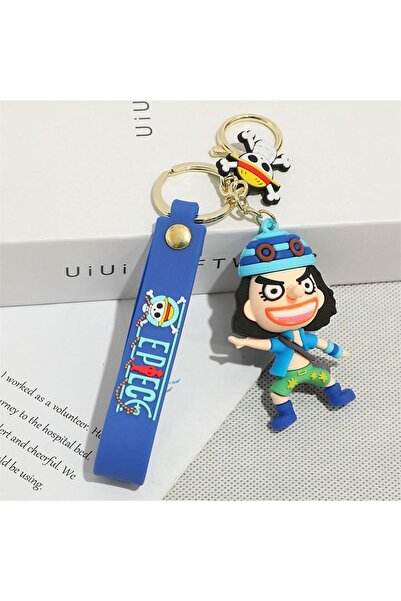 Köstebek أنيمي ون بيس - ميدالية مفاتيح من السيليكون مع شعار يوسوب