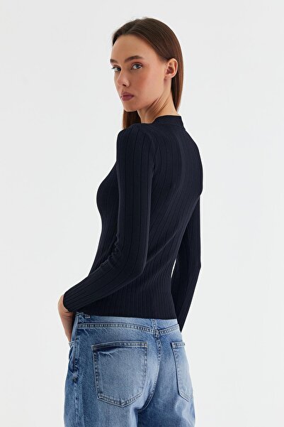 MARKALİSTE Довгорукава трикотажна кофта з капюшоном, синя