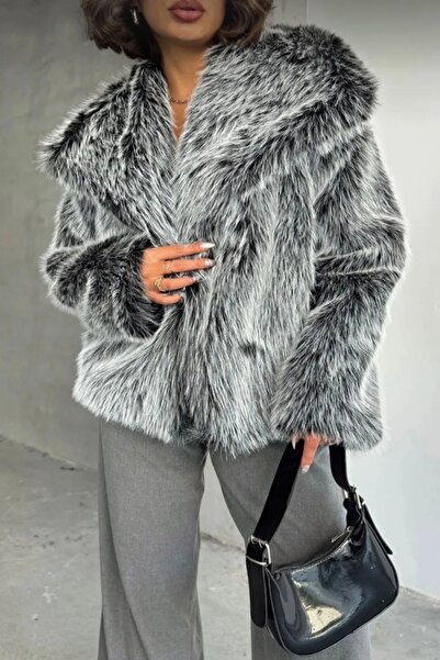Safgiyim44 Women's New Season Lined Imported Premium Quality Fur Coat