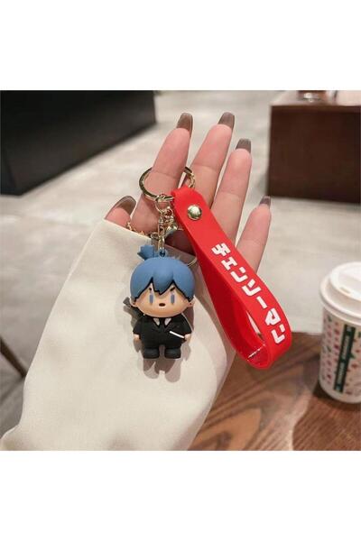 Köstebek رجل المنشار الرسومي - سلسلة مفاتيح سيليكون صغيرة الشكل آكي هاياكاوا