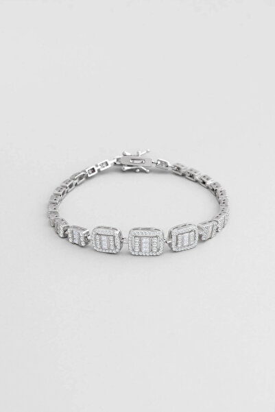 So CHIC... Baget Rüzgarı 18 Ayar Beyaz Altın Kaplama Gümüş Bileklik